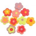 Multicoloured chocolate flower decorations